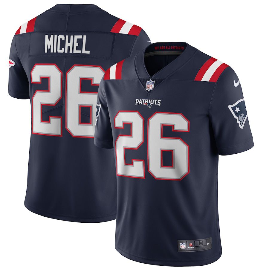 Men New England Patriots #26 Sony Michel Nike Navy Vapor Limited NFL Jersey->new england patriots->NFL Jersey